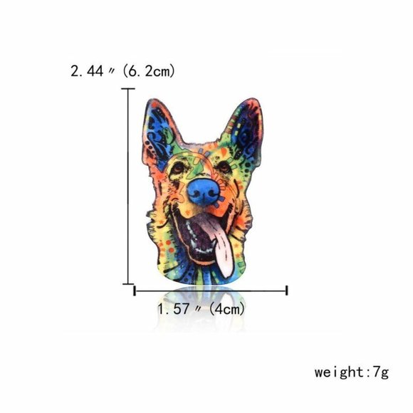 NWOT German Shepherd Dog Rainbow Pin - Picture 5 of 5